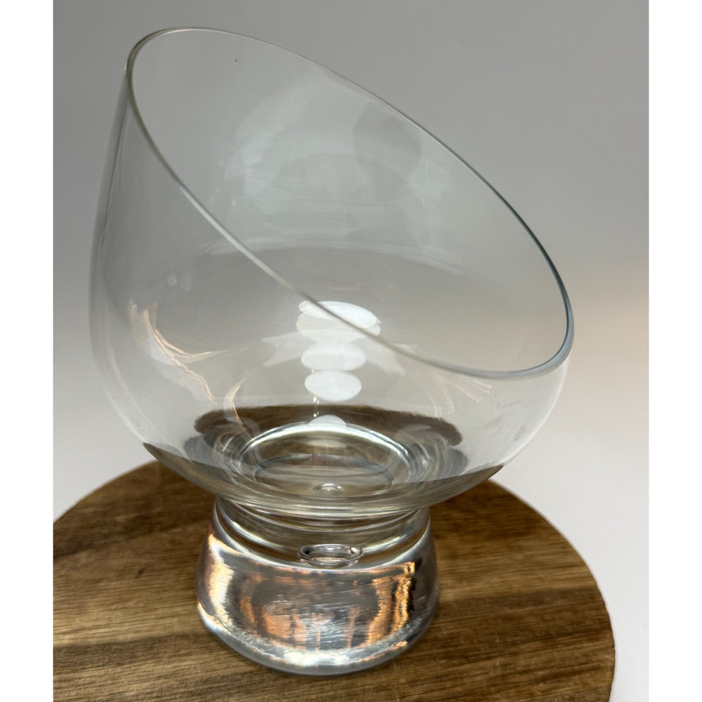 Kosta Boda Pippi Angled Pedestal Bowl Candle Holder Bubble Base Snifter MCM Mod - Picture 2 of 5
